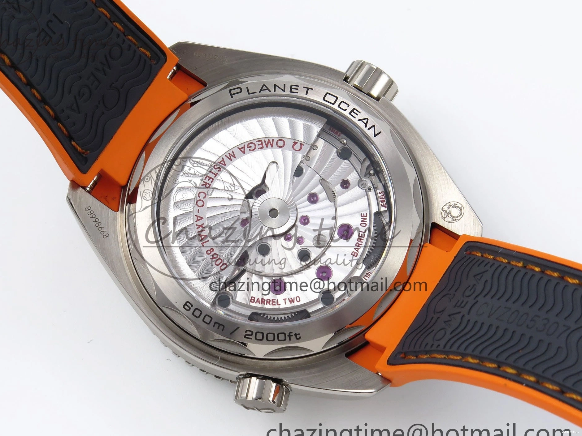 1226 Comfortable Planet Ocean 43.5mm SS VSF 1:1 Best Edition Black Orange Bezel Gray Dial on Nylon Strap A8900 Super Clone V 7730